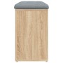 Banco zapatero roble Sonoma 82x32x50 cm madera de ingeniería