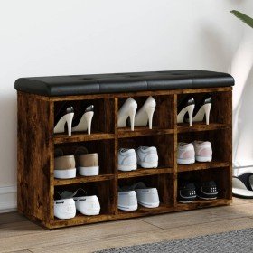 Banco zapatero madera de ingeniería roble ahumado 82x32x50 cm Banco zapatero madera de ingeniería roble ahumado 82x32x50 cm