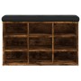 Banco zapatero madera de ingeniería roble ahumado 82x32x50 cm