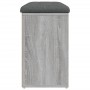 Banco zapatero madera de ingeniería gris Sonoma 82x32x50 cm