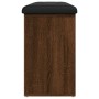Banco zapatero madera de ingeniería marrón roble 102x32x50 cm