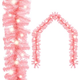 Guirnalda de Navidad con luces LED rosa 20 m