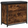 Banco zapatero con cajón abatible roble ahumado 62x32x56 cm