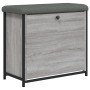 Banco zapatero con cajón abatible gris Sonoma 62x32x56 cm
