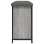 Banco zapatero con cajón abatible gris Sonoma 62x32x56 cm