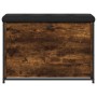 Banco zapatero con cajón abatible roble ahumado 82x32x56 cm