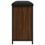 Banco zapatero con cajón abatible roble marrón 82x32x56 cm