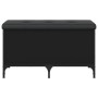 Banco con almacenaje madera de ingeniería negro 82x42x45 cm