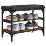 Banco zapatero madera de ingeniería roble ahumado 62x32x47 cm