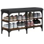 Banco zapatero madera de ingeniería roble ahumado 82x32x47 cm