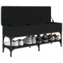 Banco zapatero madera de ingeniería negro 102x32x45 cm