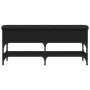 Banco zapatero madera de ingeniería negro 102x32x45 cm