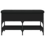 Banco zapatero madera de ingeniería negro 82x42x45 cm