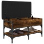 Banco zapatero madera de ingeniería roble ahumado 82x42x45 cm