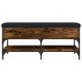 Banco zapatero madera de ingeniería roble ahumado 102x42x45 cm