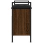 Banco zapatero madera de ingeniería marrón roble 65,5x32x57,5cm