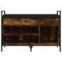 Banco zapatero madera ingeniería roble ahumado 85,5x32x57,5 cm