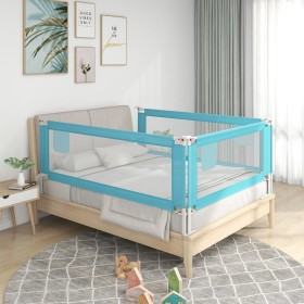 Barandilla de seguridad cama de niño tela azul 90x25 cm