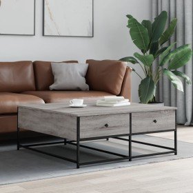Mesa de centro madera de ingeniería gris Sonoma 100x99x40 cm en Mesas de centro | Comprar online en Foro24