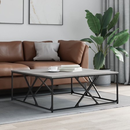 Mesa de centro madera de ingeniería gris Sonoma 100x100x40 cm