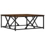 Mesa de centro madera contrachapada roble ahumado 70x70x30 cm