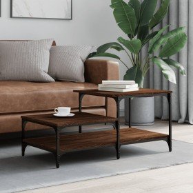 Mesa de centro madera contrachapada roble marrón 100x50,5x45 cm Mesa de centro madera contrachapada roble marrón 100x50,5x45 cm