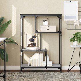 Estantería madera de ingeniería y acero Sonoma gris 81x36x115cm