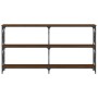 Mesa consola madera de ingeniería marrón roble 156x28x80,5 cm