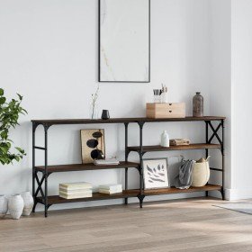 Mesa consola madera de ingeniería marrón roble 180x29x76,5 cm Mesa consola madera de ingeniería marrón roble 180x29x76,5 cm