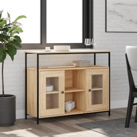 Aparador de madera de ingeniería roble Sonoma 100x35x80 cm Aparador de madera de ingeniería roble Sonoma 100x35x80 cm