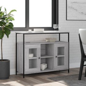 Aparador de madera de ingeniería gris Sonoma 100x35x80 cm Aparador de madera de ingeniería gris Sonoma 100x35x80 cm