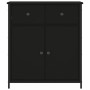 Aparador de madera de ingeniería negro 70x30x80 cm