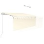 Toldo automático retráctil con persiana color crema 3x2,5m