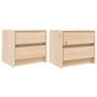 Mesitas de noche 2 uds madera maciza de pino 40x31x35,5 cm