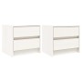 Mesitas de noche 2 uds madera maciza pino blanco 40x31x35,5 cm
