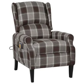 Sillón de masaje reclinable de tela marrón de vidaXL, Sillones de masaje eléctricos - Ref: Foro24-329318, Precio: 198,03 €, D...