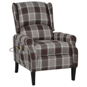 Sillón de masaje reclinable de tela marrón de vidaXL, Sillones de masaje eléctricos - Ref: Foro24-329318, Precio: 198,03 €, D...