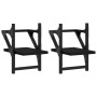Estantes de pared con barras 2 unidades negro 20x25x30 cm