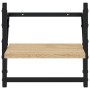 Estantes de pared con barras 2 uds roble Sonoma 30x25x30 cm