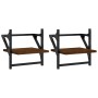 Estantes de pared con barras 2 uds marrón roble 30x25x30 cm en Estantes y estanterías | Comprar online en Foro24