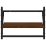 Estantes de pared con barras 2 uds marrón roble 40x25x30 cm