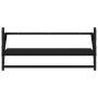 Estantes de pared con barras 2 unidades negro 65x25x30 cm