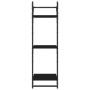 Estantes de pared 3 niveles con barras 2 uds negro 30x25x100 cm