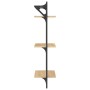 Estantes pared 3 niveles barras 2 uds roble Sonoma 30x25x100 cm