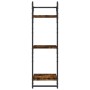 Estantes pared 3 niveles barras 2 uds roble ahumado 30x25x100cm