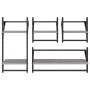 Estantes pared con barras 4 pzas madera ingeniería gris Sonoma en Estantes y estanterías | Comprar online en Foro24