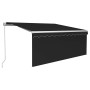 Toldo retráctil manual con persiana gris antracita 3,5x2,5 m