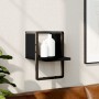 Estante de pared con barra negro 20x25x30 cm
