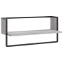 Estante de pared con barra gris Sonoma 65x25x30 cm