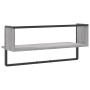 Estante de pared con barra gris Sonoma 65x25x30 cm